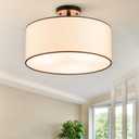 VONLUCE Semi Flush Mount Ceiling Light 18", 3-Light Drum Light Fixture