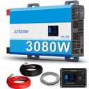 3080W Pure Sine Wave Power Inverter - 30dB Ultra Quiet, 9000W Surge, Game-Changing Design | 12V to 120V AC Converter for Home, RV, Camping, Off-Grid & Outdoor Adventures