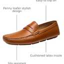 Jousen Men's Penny Loafers Casual Driving Slip On Shoes | Rubber Outsole Soft Lightweight Moccasins Daily Business Wedding Office Travel Boat (Brown) Size: 12