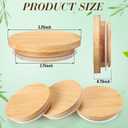 Roshtia 20 Pack 85mm Wide Mouth Mason Jar Lids with Airtight Silicone Seal 3.25 Inch Reusable Wood Caps Leakproof Glass Canning Drinking Storage Jars Lid for Dry Food Storage, No Jars(Bamboo Wood)