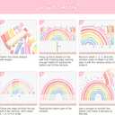 77" x 47" Large Rainbow Wall Decals Stickers for Girls Nursery Peel and Stick Watercolor Rainbow Hearts Stars Vinyl Wall Mural Art for Kids Toddlers Bedroom Playroom Classroom