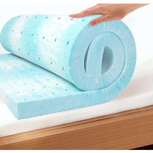 EGOHOME Topper 4 Inch Twin Memory Foam Mattress Topper, Cooling Gel Foam Mattress Topper for Pressure Relief, Ventilated Design Bed Topper in a Box, CertiPUR-US Certified, 38"×75", Medium, Blue