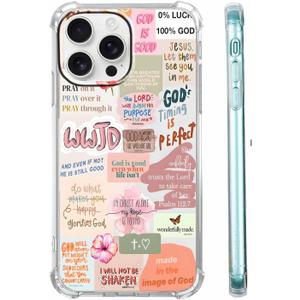 Case for iPhone 16 Pro with Christian Design,Jesus Bible Verse Collage Pattern for Men Women,Clear Slim Soft TPU Bumper Case,6.3(Christian,16pro)