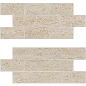Peel and Stick Backsplash, 20-Sheet Peel and Stick Wall Tiles 13.5" x 5.8" PVC Subway Tile Stick on Backsplash for Kitchen Fireplace (Beige Sandstone Texture)