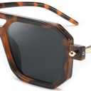 FEISEDY Vintage Square 70s Flat Aviator Sunglasses Women Men Classic Retro Stylish Frame UV400 Sunglasses B2622