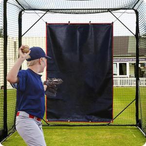 Gagalileo Baseball Softball Pitching Vinyl Hitting Backstop Rubber Target Padding for Outdoor Vinyl Batting Cage Rubber Padded Black Backstop Mat Softball Chain Link Hanging Rolling Baseball Backstop