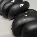 Golf Iron Covers, 9Pcs/Set GLOOF Golf Head Covers Black Silicone Rubber Golf Club Head Covers Fit All Brands