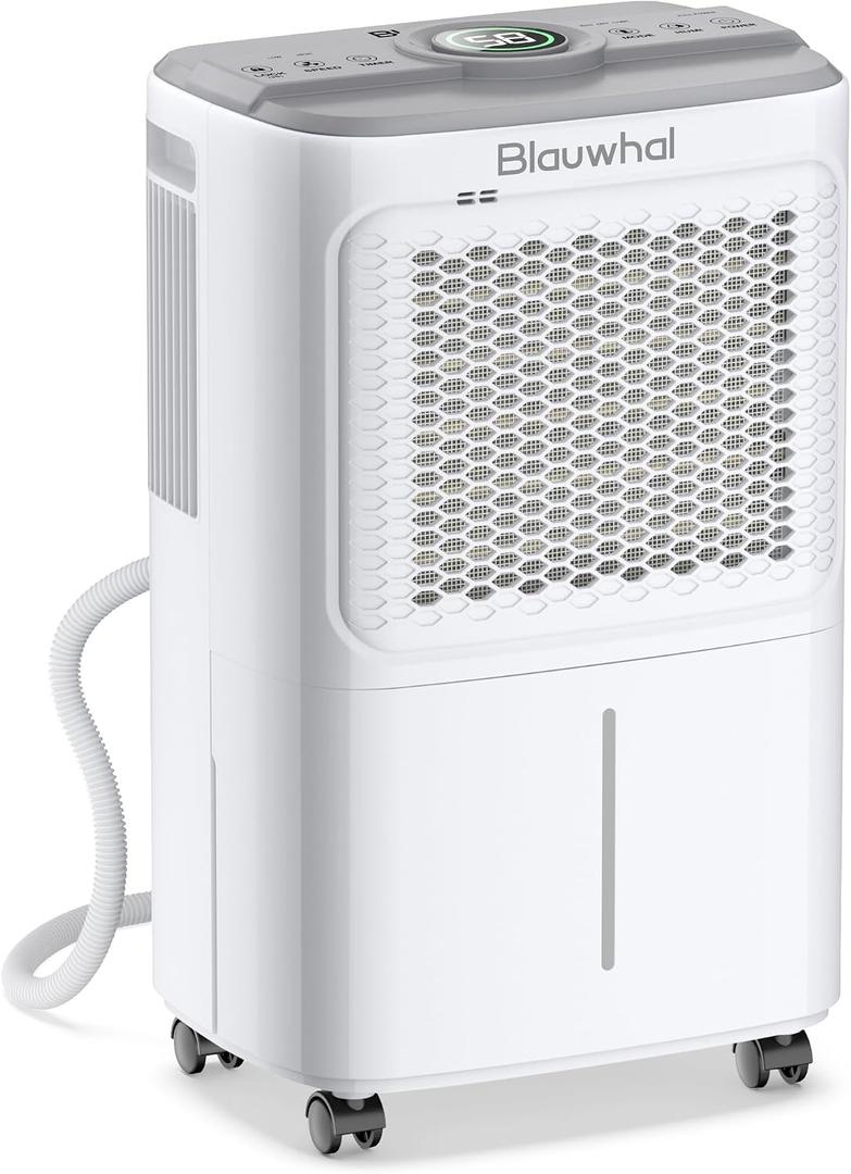 Dehumidifier for Basement, Home Dehumidifiers with Drain Hose for Large Room Bathroom, Auto Drain or Manual Drainage (31 pint)