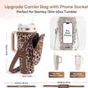 linmaya Water Bottle Carrier Bag for Stanley Cup 40/30oz with Phone Holder Pockets,Neoprene Water Bottle Cross-body Bag with Adjustable Shoulder & Hand Strap Stanley Cup Accessories