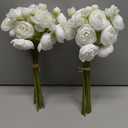 Ling's Moment Ranunculus Artificial Flower, Faux Silk Mini Ranunculus Flowers for DIY Bouquet, Bulk Fake Wedding Filler Flowers for Centerpieces Arrangements Bridal Shower Decorations, Ivory White, 2 pack