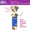 Happy Nappers Medium Hugsy the Puppy 2-in-1 Play Pillow & Sleepy Sack | Plush animal sleeping bag for kids age 3+. 54x20 in, ultra soft cozy material, machine washable portable nap companion