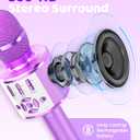 Amazmic Toys for Girls, Kids Karaoke Microphone Toddler Microphone for Kids with Lights, for Girls, Birthday New Year Party Boys Toy Age 3 +(Light Purple)