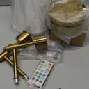 Battery Operated Wall Sconces Set of Two, Wireless Battery Wall Light with 10000mAh RGB Dimmable Magnetic Bulb and Remote, Rechargeable Sconce Wall Decor for Bedroom Living Room Hallway (Brass)