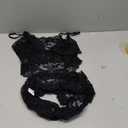 Lilosy Sexy Sheer Floral Lace Pajamas Lingerie Set High Waist Sleepwear Bra and Panty 2 Piece Nightwear (Large, Black)