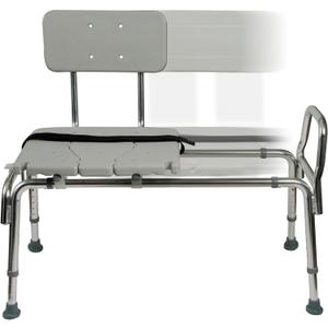 DMI Tub Transfer Bench and Shower Chair with Non Slip Aluminum Body, FSA Eligible, Adjustable Seat Height and Cut Out Access, Holds Weight up to 400 Lbs, Bath and Shower Safety, Transfer Bench (1 Count (Pack of 1))