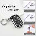OFFWEGO for GMC Key Fob Cover with Silver Keychain,Soft TPU Key Case Protection fit GMC Chevy Chevrolet Suburban Tahoe Acadia Terrain Yukon XL Smart Key Fob Holder, Black