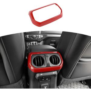 RT-TCZ for Jeep JLU Rear Air AC Vent Cover Trim Frame for Jeep Wrangler JLU 2018-Present for Gladiator JT 2020-Present Red Interior Accessories 4 Doors