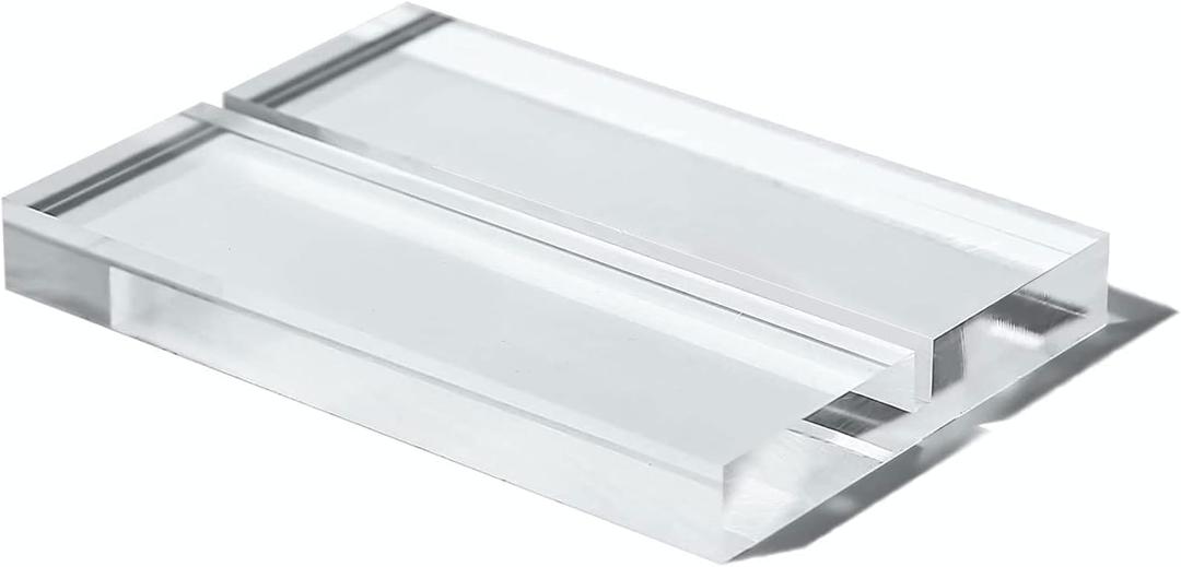 UNIQOOO 4" Clear Acrylic Stand | 6 Pack 3mm Slot Wedding Sign Holders, Perfect for Wedding, Table Number, Exhibition, Office, Restaurant, Business