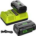 ANTRobut 2 Pack 6.5Ah Replacement for Ryobi 40V Battery OP4026 OP4030 0P4040 OP4050 OP4060, with Dual Port 40V Charger
