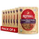 Royal Cuban Black Beans & Basmati Rice - Ready to Heat Rice - 8.5 oz Microwavable Pouch (Pack of 6) Rice Best By 03/12/2027