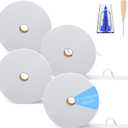 4 Rolls Jelly Roll Batting Strips for Rugs, Jelly Roll Fabric 2 1/2 Inch Width Total 200 Yards Cotton Blend Quilt Batting with Sasher Tool Awl Tube Maker Ruler Quilting for Upholstery Projects