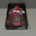 Roses Flower Bouquet Building Set with Vase, Mom Gifts for Mothers Day, 1077PCS Artificial Botanical Collection Teacher Nurse Appreciation Birthday Gifts for Wife Grandma Women Her Him Teen Girl Adult