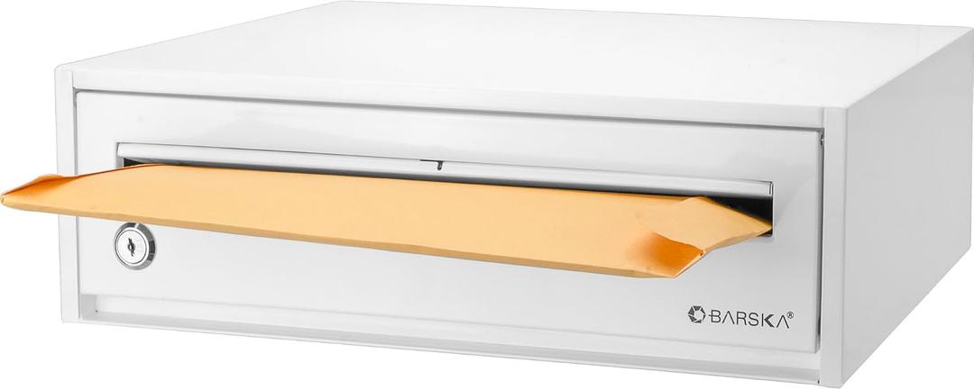 Barska CB13118 Key Lock Multi-Purpose Desktop Envelopes Cash Documents Suggestions Drop Box Organizer White 15.75" x 11" x 4.87"