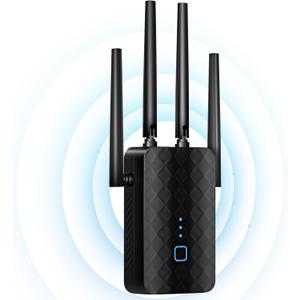 WiFi Extender Signal Booster, WiFi Booster Dual Band 5.8GHz&2.4GHz, Covers Up to 10000 Sq.ft, 1.2Gbps WiFi Repeater with One Ethernet Port, One-tap Setup