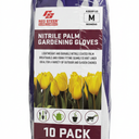RED STEER GLOVE COMPANY, NITRILE PALM GARDENING GLOVES,PACK OF 10, (White& Purple)