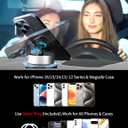 2 x 360 Rotatable Vacuum Magnetic Phone Holder for Car, One-Hand Operation Suction Phone Mount, Strong Magnetic Car Phone Stand for iPhone, All Smartphones (Gym/Airplane/Gym/Desktop/Any Surface)