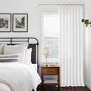 White Pinch Pleated Linen Curtains 102 Inches Long 50 Inch Width 1 Panel