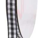 VATIN Black and White Gingham Ribbon, Each Roll Measuring 1/4 Inch Wide by 25 Yards Long, Featuring Polyester Woven Edges, Perfect for Gift Wrapping and Festive Party Decorations, Gingham Black/White