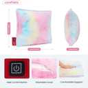 Heated Pillow for Lumbar Support, Rechargeable Heating Back Pillow for Office Chair, 3 Heat Settings, Improve Sitting Posture, Back Pain Relief, with Washable Cover, 11.8 x 11.8