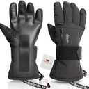 Snowboarding Gloves with Wrist Guards, Ski Gloves Touchscreen (Small, Black)