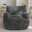 MAXYOYO Kids Bean Bag Chair, Stuffed Toddler Bean Bag Sofa with Filler Bean Bag Chair for Boys and Girls, Lazy Sofa with Pocket Floor Chair for Gaming, Reading, Dark Grey