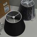 Black Small Lamp Shades Set of 2, 5.9x9.8x6.7 inch Empire Lampshades for Table Lamps, No Assembly Required, Spider Fitter Design, Replacement Fabric Lampshade for Bedroom, Living Room, Entryway Decor