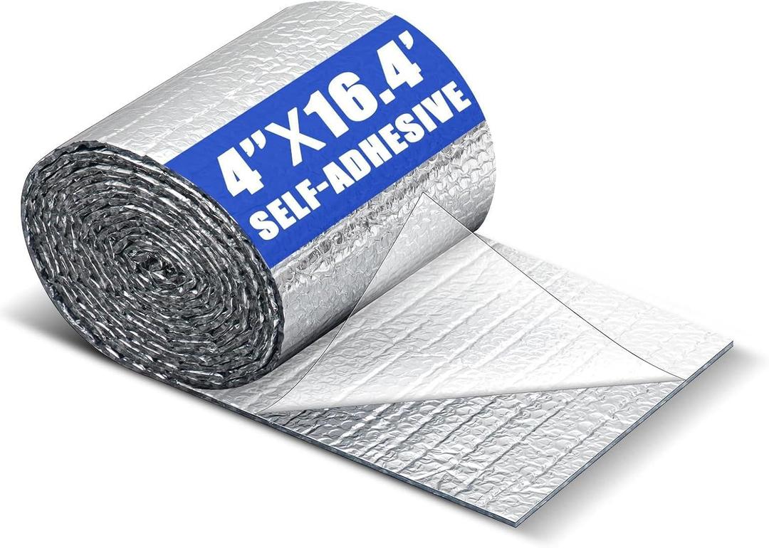Innconee Double Reflective Insulation Roll, Pipe Duct Insulation, Self Adhesive Aluminum Foil Bubble Radiant Barrier Tape for HVAC Duct, Window Thermal Barrier and Weatherproof (12in X 24ft)