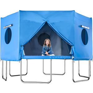 14FT 6 Straight Poles Trampoline Tent, Premium Oxford with Sunscreen Coating TrampolineTent Cover, Outdoor Fun for Kids,Protect from Sun (Tent Only)
