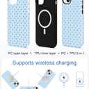 Jusy Compatible with MagSafe Polka Dot Case for iPhone 13/14, Cute Aesthetic Polka Dots Magnetic Phone Case, Soft TPU and Hard PC Protective Phone Cover for Women Girls (Shiny) - Light Blue