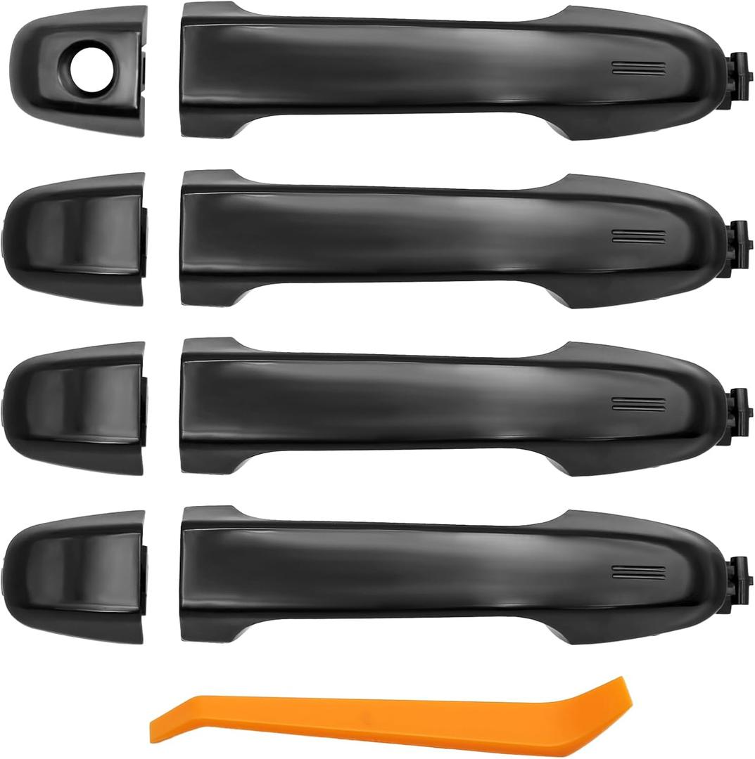 Front and Rear Exterior Door Handle Replacement for Toyota Camry 2012 2013 2014 2015 2016 2017, Black (Front Rear Driver & Passenger Side)