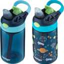 Contigo Kids Water Bottle with Redesigned AUTOSPOUT Straw 14oz. 2 Pack Blueberry and Blue Raspberry & Blueberry and Blue Raspberry with Cosmos