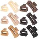 Alemaky 12 Pack Square Claw Clips, Big and Small Neutral Rectangle Hair Claw Clips, Non-slip Matte Large Hair Clips for Women,Strong Hold jaw clip for Thick Thin Hair (Neutral)