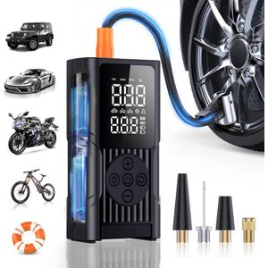 Hafuloky Tire Inflator Portable Air Compressor - 3X Faster Cordless Air Pump for Car Tires, 150PSI Electric Bike Pump with Digital Gauge & Auto Shut Off, LED Light, Power Bank