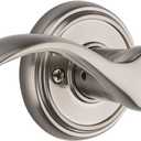 Baldwin Tobin, Half Dummy Door Left Handed Lever, Non-Turning Door Handle for Closet, French Door, With Microban Protection, in Satin Nickel