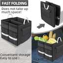 55L Car Trunk Organizer with Reflective Stripes.1680D Polyester Folding Car Organizer with Reinforced Handles, Folding and Multi-Compartment, Storage for SUV, Truck, Sedan (Black, 28L)