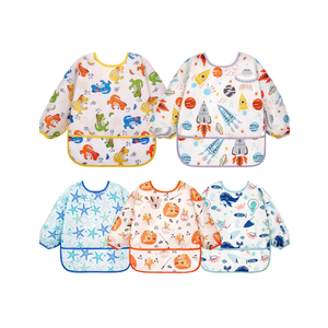 LPNPMEY4931017 Lictin Long Sleeve Bibs 5 Pack - Baby Bibs, Waterproof Toddler Bibs, Baby Smock for Eating, Baby Bibs for Feeding Teething
