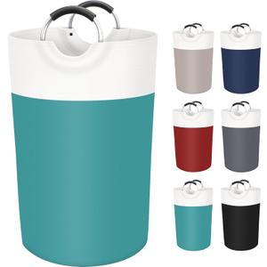 BlissTotes 115L Laundry Basket, Freestanding Laundry Hamper, Collapsible Dirty Clothes Hamper, Waterproof Fabric with Foam Protected Aluminum Handles for College, Dorm, Family (Green)