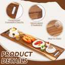 Baderke Large Charcuterie Board with Handles 48 x 12 Inch Rectangular Wood Serving Board Acacia Serving Tray Long Cheese Platter for Meat Food Party Appetizers Fruits Display Kitchen Outdoor Use