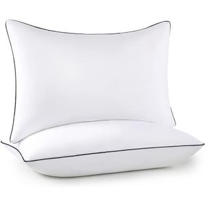 Bed Pillows 2 Pack - King Size Cooling Pillows for Sleeping Set of 2 for Side Back and Stomach Sleepers, Down Alternative Filling Luxury Soft Supportive Plush Pillows(White, King)