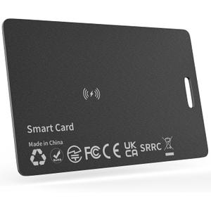 Wallet Tracker Card, Bluetooth Tracker for Wallet, Luggage Case, Water Resistant, Compatible with Apple Find My (iOS Only), Wireless Charging, IP68 Rated, 1 Pack